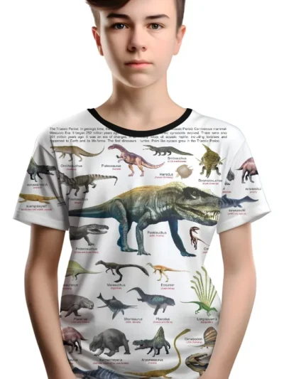 Camiseta Remera Sublimada Niños Dinosaurios Nuevo Estilo Book Parque Jurasico