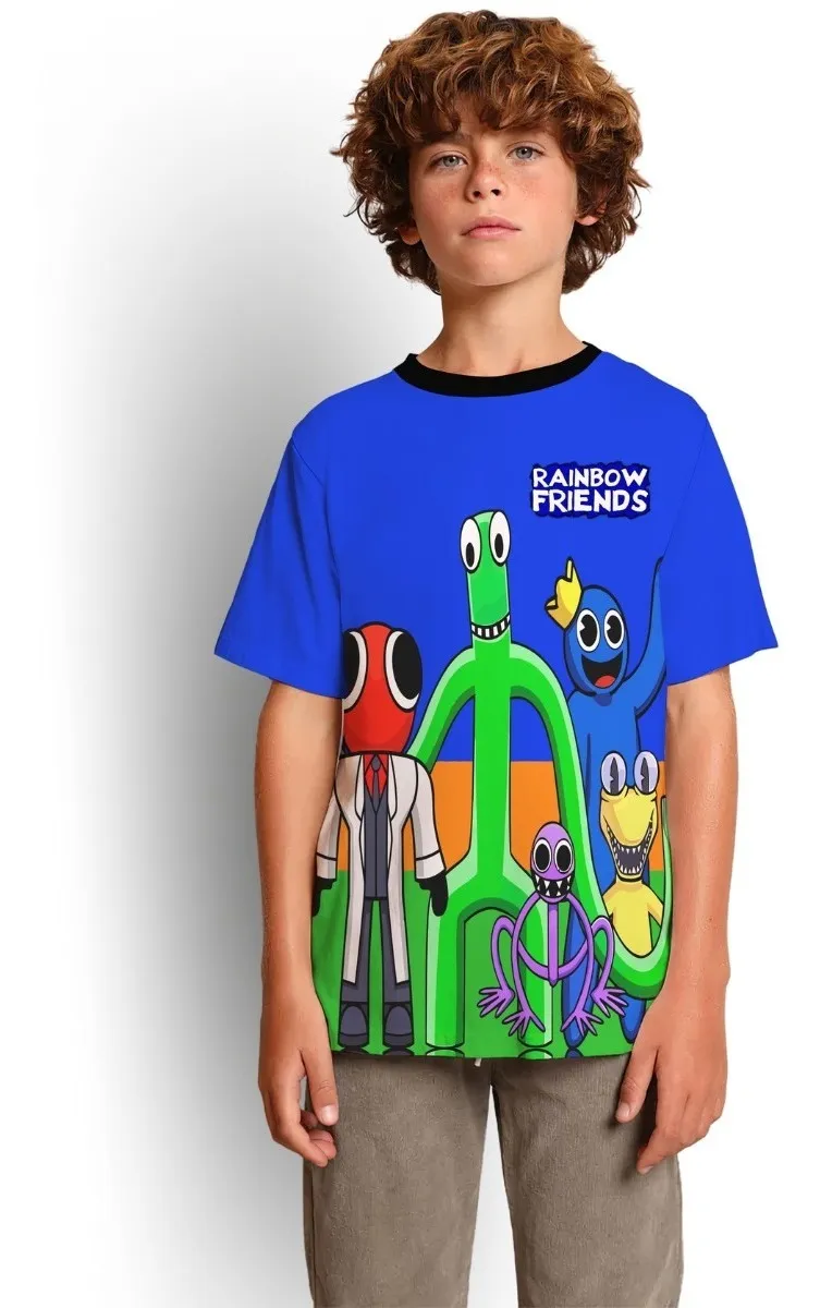 Camiseta Remera Sublimada Niños/niñas Rainbow Amigos Del Arco Iris Full Print