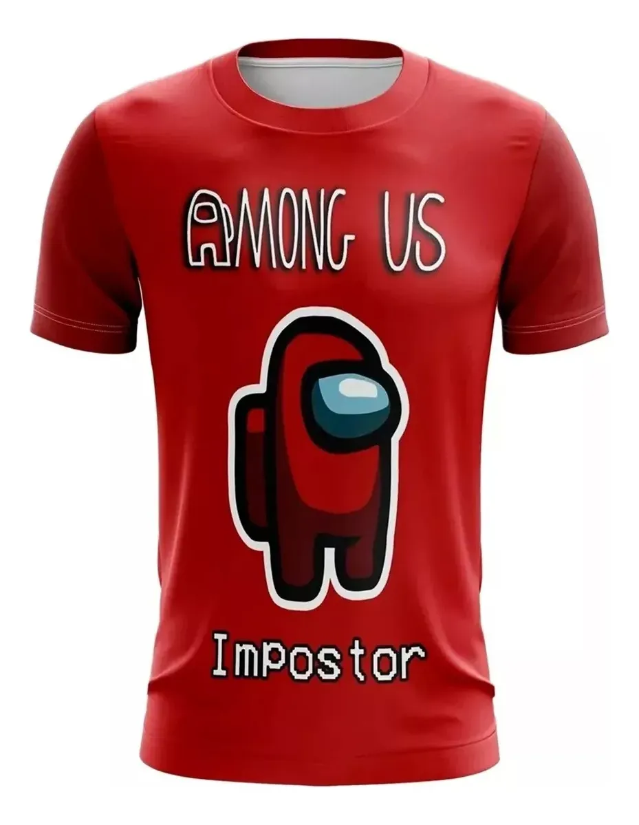 Camiseta Remera Sublimada Among Us Rojo Impostor Infantil