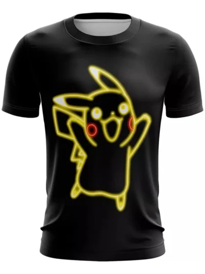 Camiseta Remera Sublimada Pikacho Neón