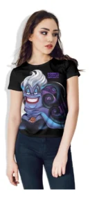 Camiseta Remera Sublimada Dama Sirenita Ursula Villana Moda Full Print