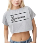 Camiseta Remera Sublimada Corta Femenina Crop Gris Jaspe***angel List***
