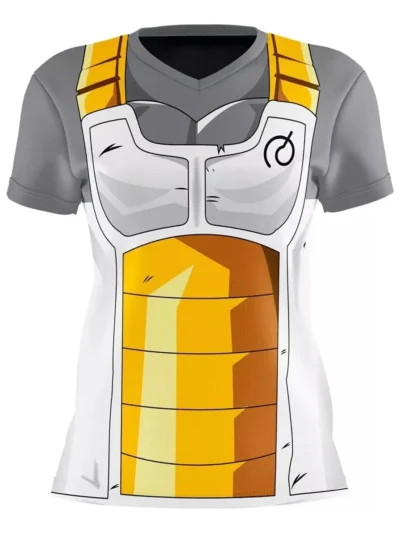 Camiseta Remera Sublimada Sublimada Armadura Vegeta Corte Dama Talla Extra