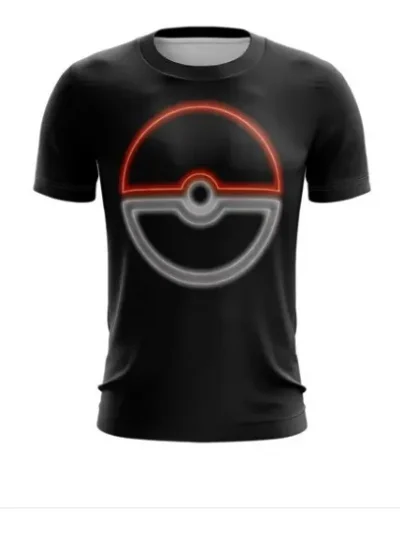 Camiseta Remera Sublimada Pokebola Led Tallas Extra