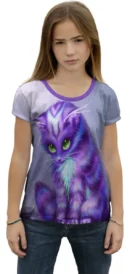 Camiseta Remera Sublimada Blusa / Gato-gatito Niñas Princesas Moda Full Print