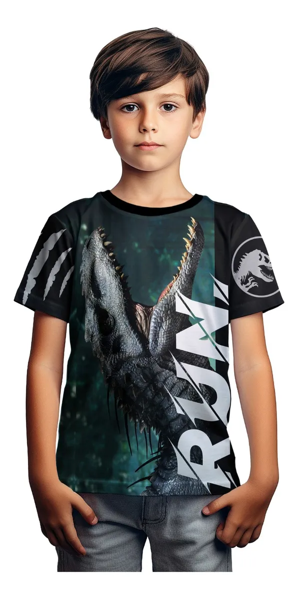 Camiseta Remera Sublimada Dinosaurios Cumpleaños Niño Jurásico Nuevos Modelos