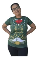 Camiseta Remera Sublimada Mariachi Traje Verde Dama