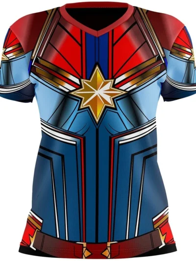 Camiseta Remera Sublimada Capitana Marvel D2 Corte Dama