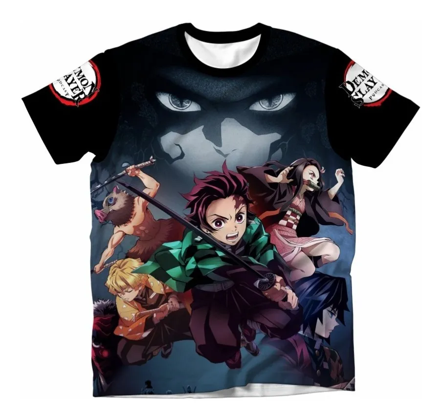 Camiseta Remera Sublimada Adulto Demon Slay Anime Moda Full Print
