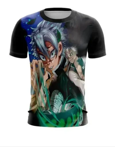 Camiseta Remera Sublimada Sanemi Shinazuga Demon Slayer Infantil