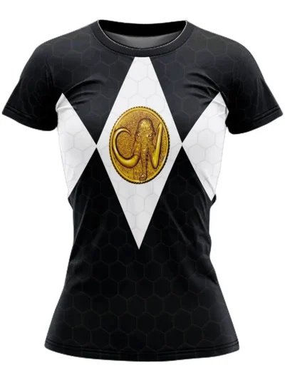 Camiseta Remera Sublimada Power Ranger Negro Corte Dama