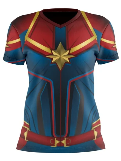 Camiseta Remera Sublimada Capitana Marvel D3 Corte Dama