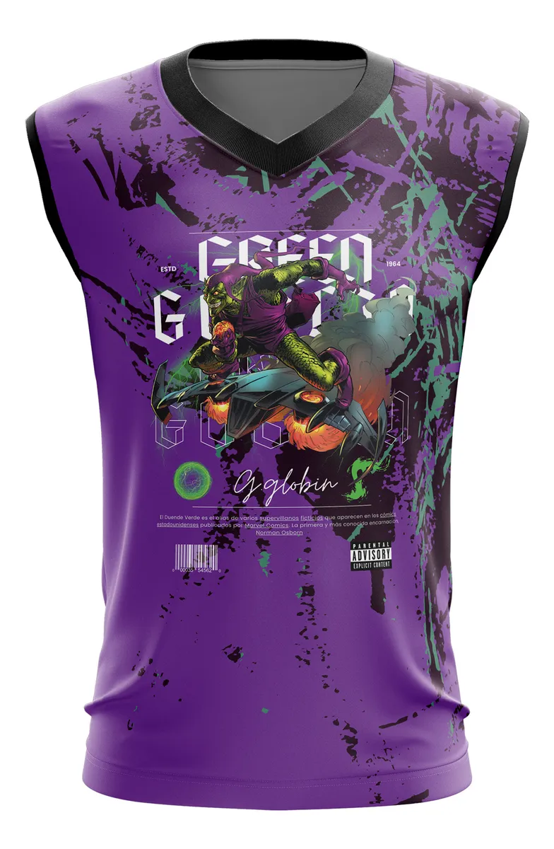 Camiseta Remera Sublimada Sin Manga Talla Extra Duende Verde