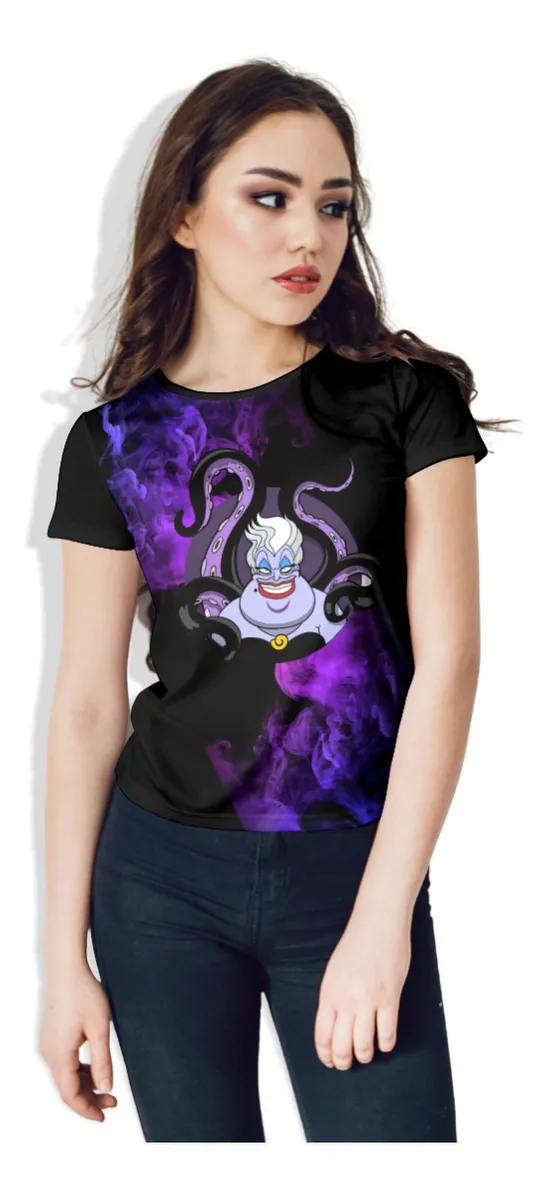 Camiseta Remera Sublimada Niñas Sirenita Ursula Villana Moda Full Print