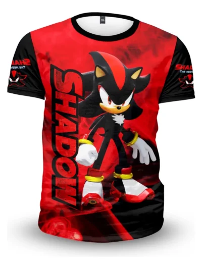 Camiseta Remera Sublimada Niño Sonic Shadow Mod2 Tela Expandex Calidad Premium