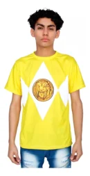 Camiseta Remera Sublimada Power Ranger Amarilla Infantil
