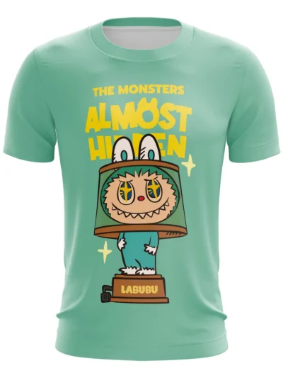 Camiseta Remera Sublimada Labubu D1 Verde Talla Extra