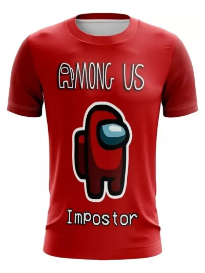Camiseta Remera Sublimada Adulto Among Us Rojo Impostor