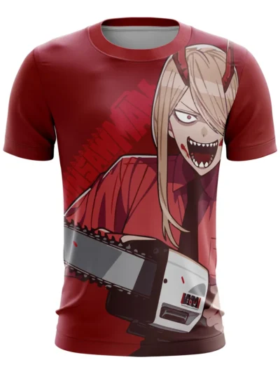 Camiseta Remera Sublimada Chainsaw Man Power Talla Extra