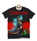 Camiseta Remera Sublimada Niños Gamer Videojuegos Amongzilla Full Print