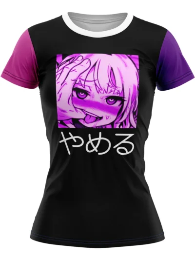 Camiseta Remera Sublimada Hentai Face D2 Dama Talla Extra