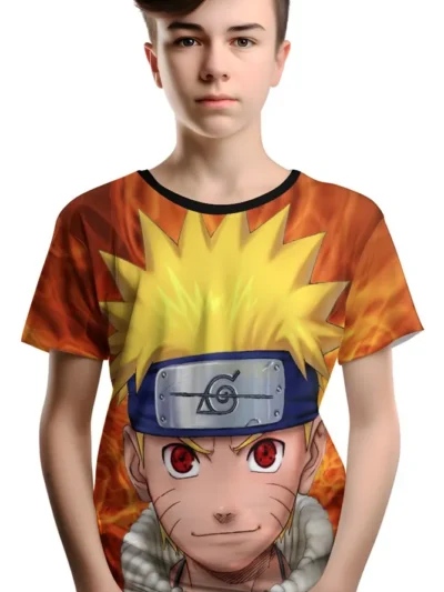 Camiseta Remera Sublimada Niño Naruto Anime Modelo 3 Full Print Spandex