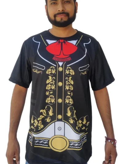 Camiseta Remera Sublimada Mariachi Traje Negro Sublimada Tallas Extra