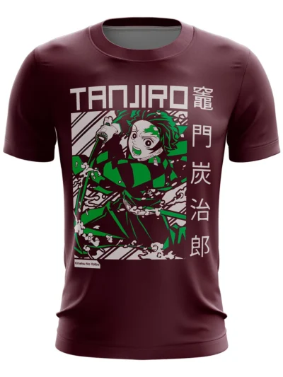 Camiseta Remera Sublimada Tanjiro Poster Demon Slayer