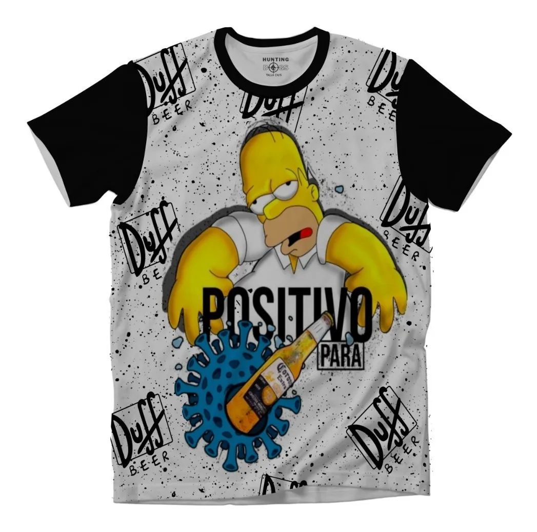 Camiseta Remera Sublimada Hombre Homero Simpson Calidad Premium Mod 2 Moda