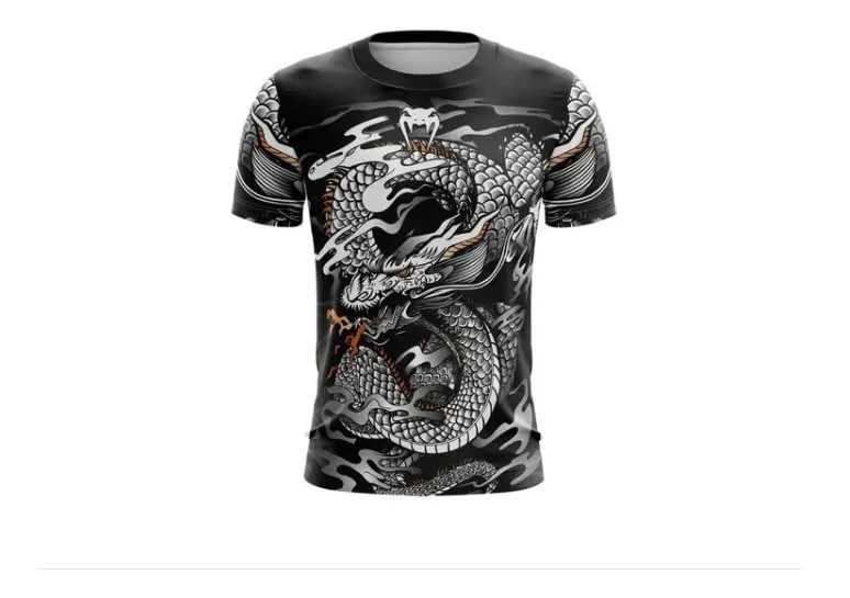 Camiseta Remera Sublimada Dragon Gris
