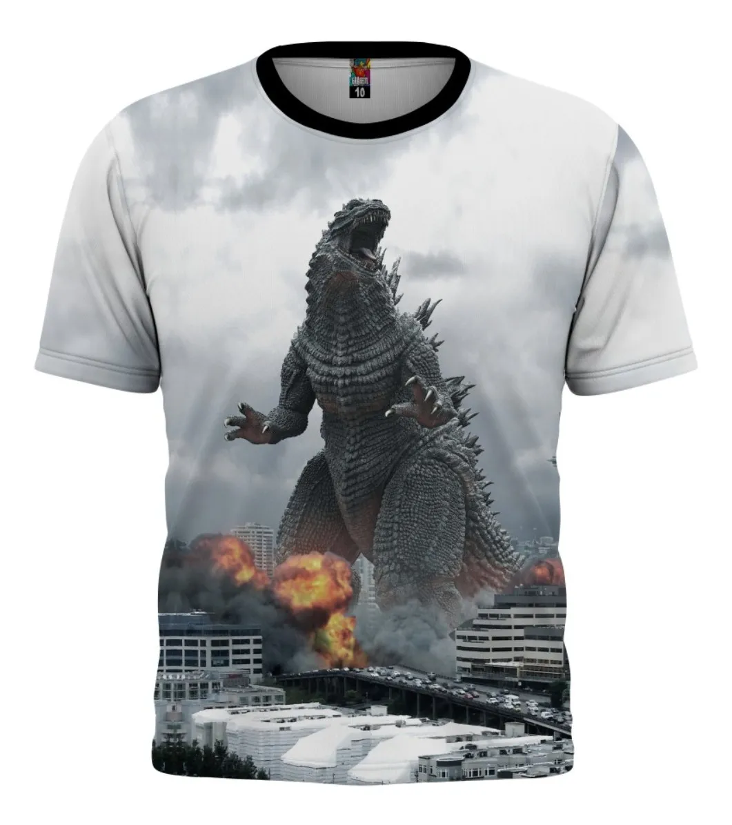 Camiseta Remera Sublimada Niños Godzilla-king The Monsters Moda Full Print