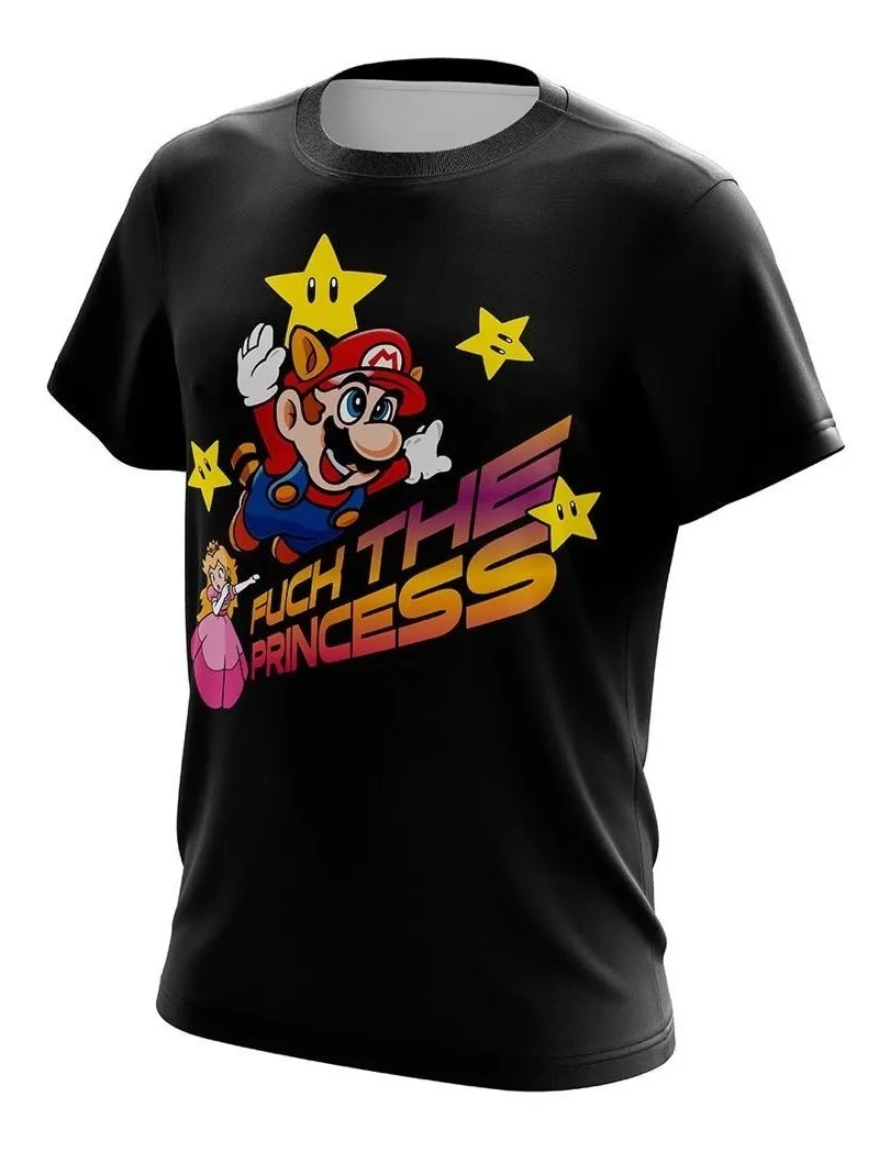 Camiseta Remera Sublimada Mario Bros 3 F*ck The Princess