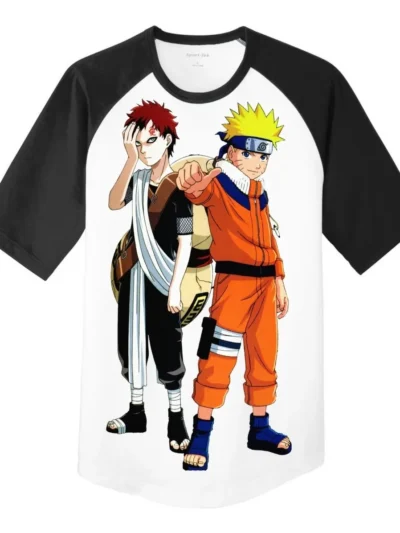 Camiseta Remera Sublimada Anime Naruto Y Gaara Niños Estilo Raglán O Ranglan