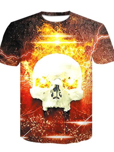 Remera Estilo Hipster Harajuku Con Estampado De Calavera 3D De Verano