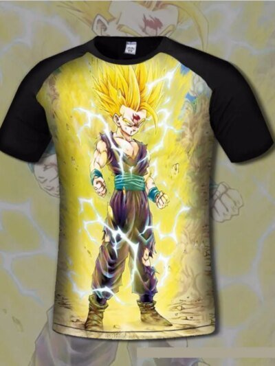 Remera De Dragon Ball Goku Para Hombre Cómoda Animada Con Estampado 3D Informal Transpirable
