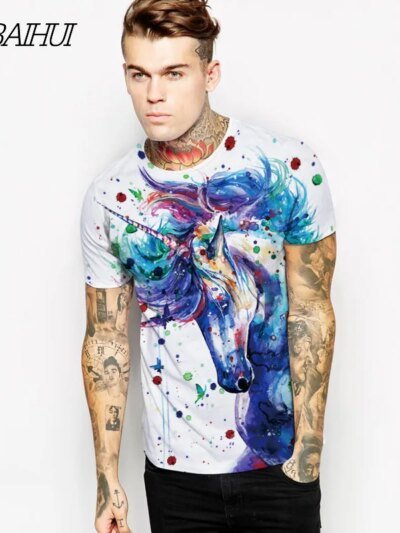 Remeras Informales Con Estampado 3D De Baihui Been Man Under Swag De E Man