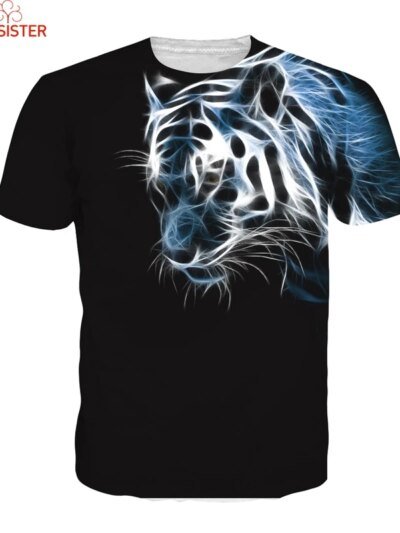 Remera De Tigre En 3D De Alisister Manga Corta Unisex