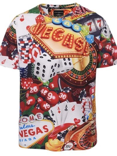 Remera Cosmos Europa América Remeras Sueltas De Verano Para Hombre Remeras Con Estampado De Dados De Póker