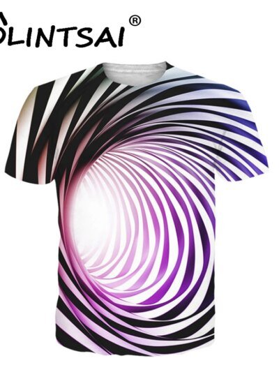 Remera Hipster Para Hombre Con Estampado Creativo De Bandas De Colores En 3D