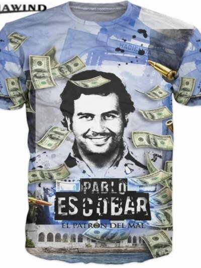 Remeras Estampadas En 3D De Pablo Escobar Estilo Hip Hop Unisex De Verano