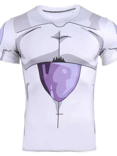 Remera De Fitness Para Hombre Culturismo Manga Corta Compresión Superman 3D Saiyan