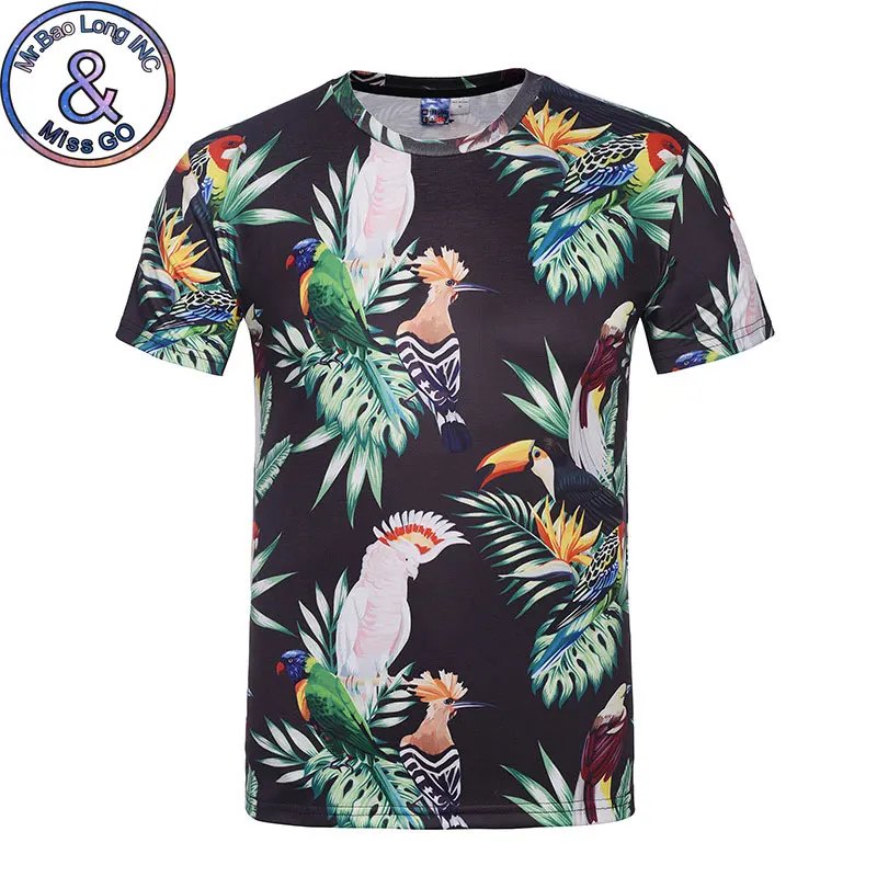 Remera De Manga Corta Para Hombre Verano Estampado Floral Hawaiano 3D De Hip Hop