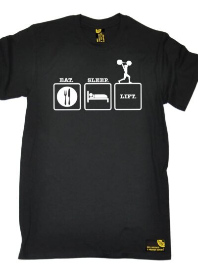 Remera Divertida De Algodón Para Hombre: Comer Dormir Levantar Construir Entrenar Cuerpo Deportista Cumpleaños