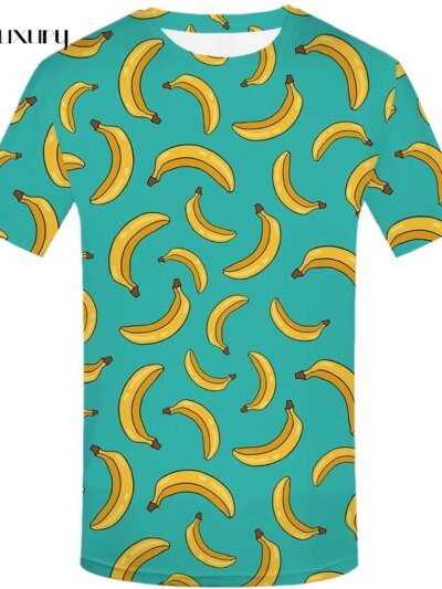 Remera Hawaiana Vibrante Con Estampado De Plátano 3D Para Hombre
