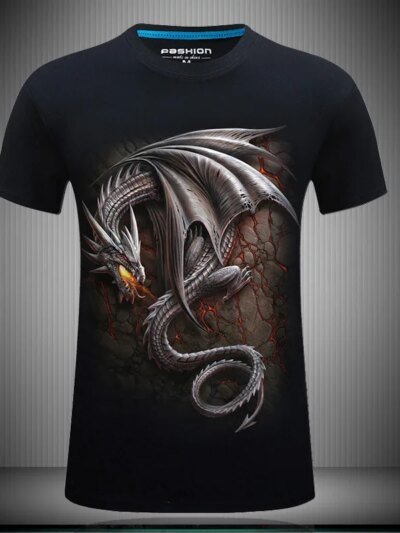 Remera 3D Para Hombre Talla 5Xl Ropa De Verano Manga Corta Informal Para Hombre