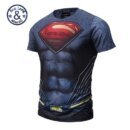 Remeras De Manga Corta Con Estampado 3D De Superman Y Remeras Elásticas Transpirables