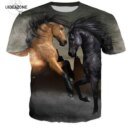 Remera De Caballo 3D De Manga Corta Y Cuello Redondo Para Hombre Y Mujer Estilo Informal
