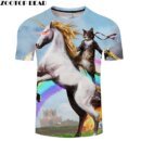Remera 3D De Manga Corta Para Hombre Y Mujer Divertida Remera De Gato De Verano Zootop Oso