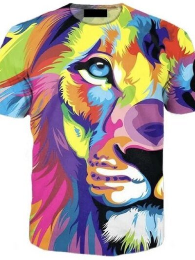 Remeras Tiger Para Hombre Impresión 3D A Todo Color Ropa De Calle