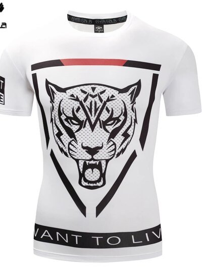 Remera De Fitness Mma Gala De Compresión Para Hombre Culturismo Animada En 3D Crossfit